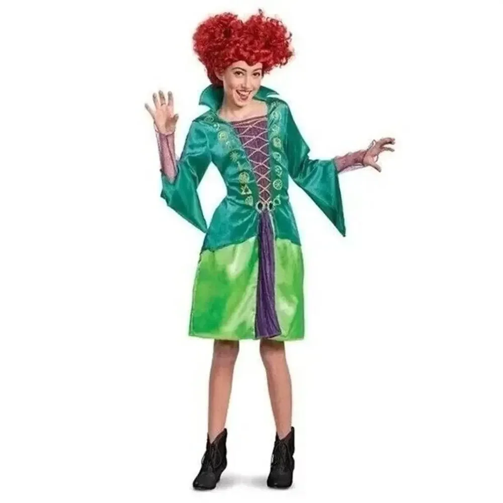 Hocus Pocus Wini Winifred Sandford Deluxe Halloween Costume Dress Girls L 10-12